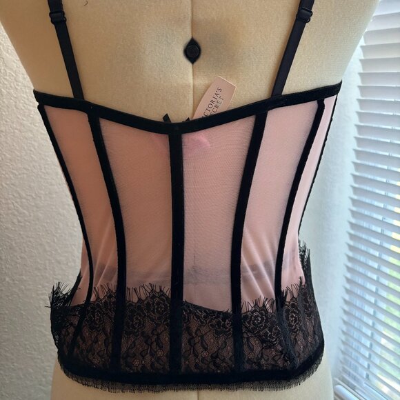 Victoria's Secret Sexy Little Thing Pink Mesh Corset Top - Picture 2 of 5